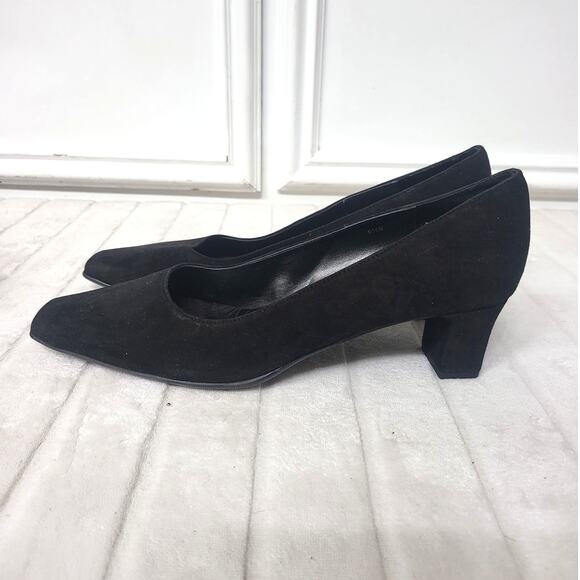 Vaneli Square Toe Heels in Black Suede - Size 9.5 W - NEW - Picture 2 of 9